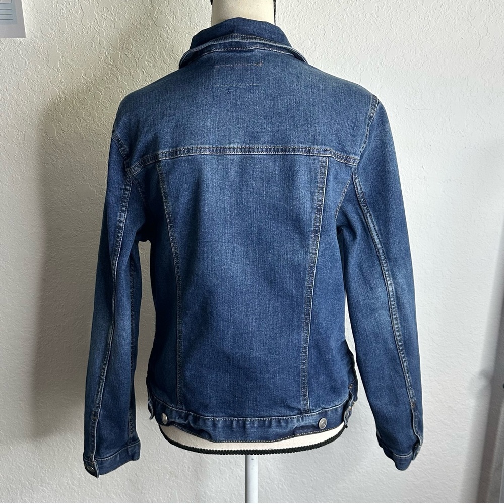 Time and True Classic Blue Denim Jean Jacket Size Large 12-14 100% Cotton - Picture 3 of 11